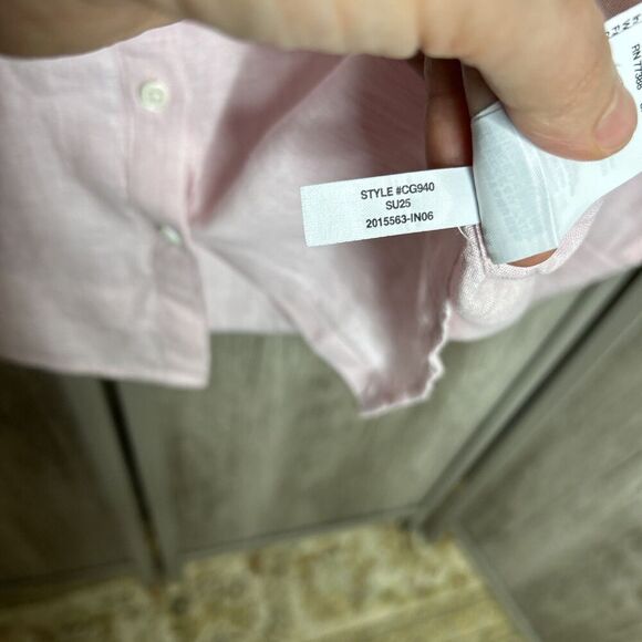 J Crew Garcon Classic Shirt in Baird McNutt Irish linen Size 10 Pink - Picture 2 of 8